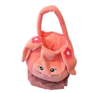 Pink Bunny Easter Basket with Handle New